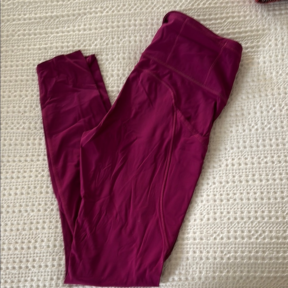 Lululemon Burgundy High-Waisted Leggings
